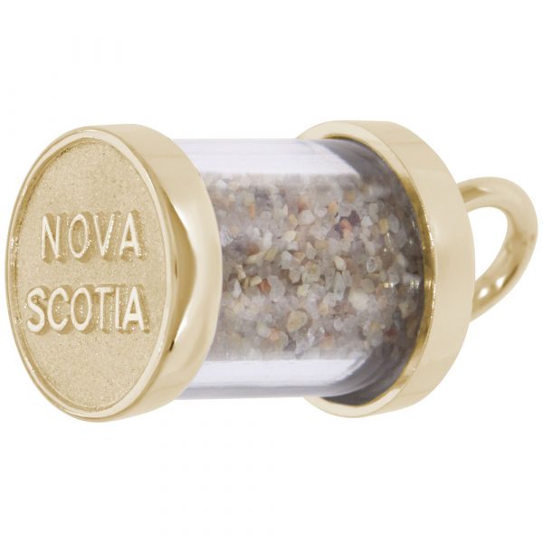 Gold Plate Nova Scotia Sand Capsule Pendant by Rembrandt Charms Gold Plate Nova Scotia Sand Capsule Pendant by Rembrandt Charms