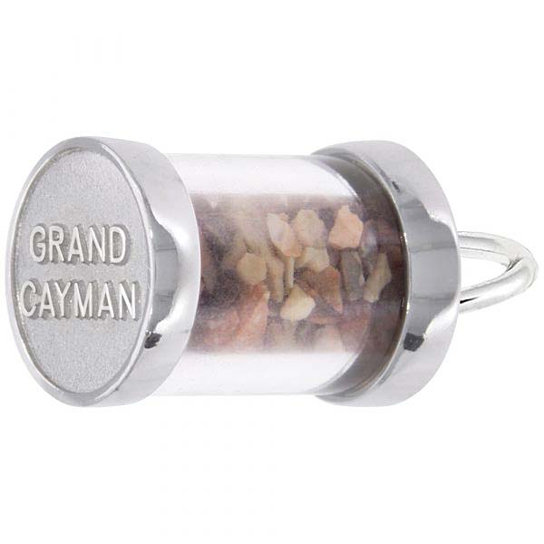14K White Gold Grand Cayman Sand Capsule Charm by Rembrandt Charms