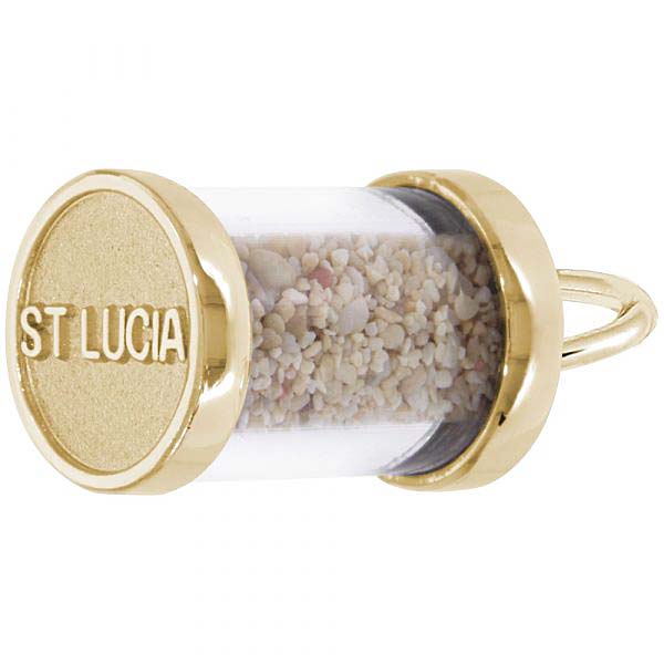 Gold Plate Saint Lucia Sand Capsule Charm by Rembrandt Charms Gold Plate Saint Lucia Sand Capsule Charm by Rembrandt Charms