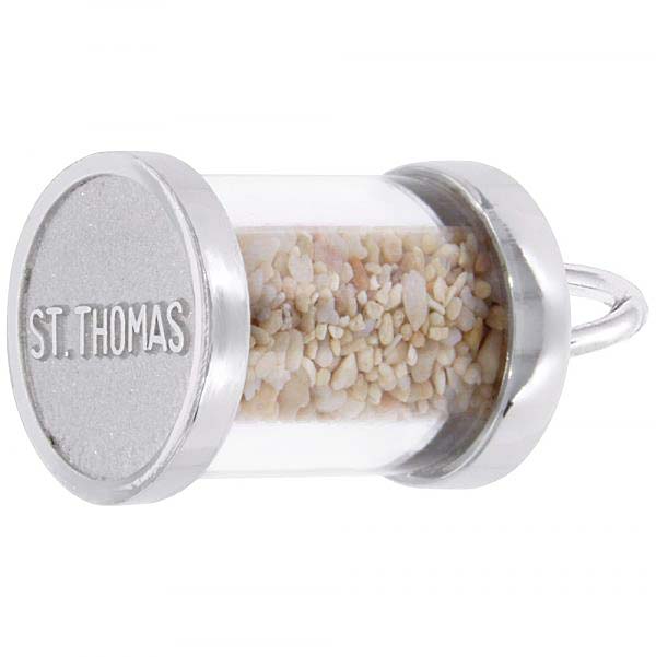 14K White Gold St Thomas Is Sand Capsule Charm by Rembrandt Charms