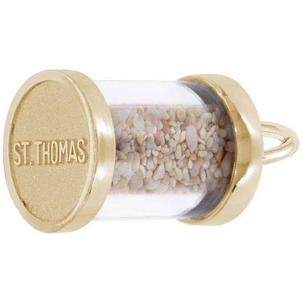 14K Gold St Thomas Is Sand Capsule Charm by Rembrandt Charms 14K Gold St Thomas Is Sand Capsule Charm by Rembrandt Charms