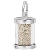 14K White Gold Negril Jamaica Sand Capsule by Rembrandt Charms