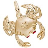 Gold Plate Crab with Stones Charm by Rembrandt Charms