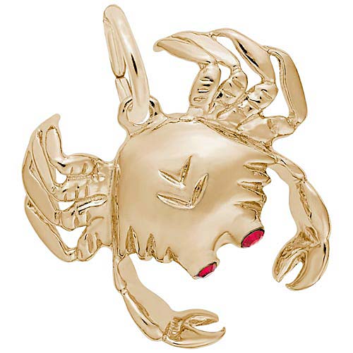14K Gold Crab with Stones Charm by Rembrandt Charms