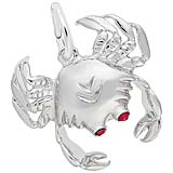 14K White Gold Crab with Stones Charm by Rembrandt Charms
