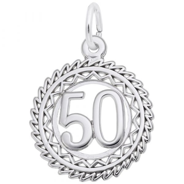 Sterling Silver Number 50 Charm by Rembrandt Charms