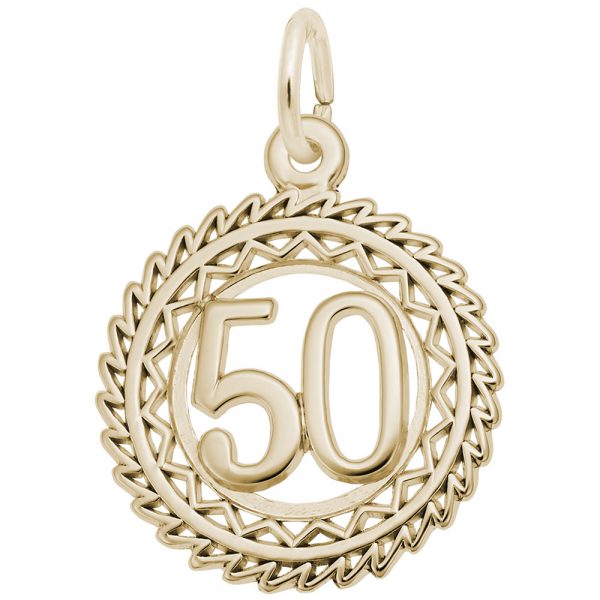 14K Gold Number 50 Charm by Rembrandt Charms