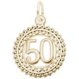 10K Gold Number 50 Charm by Rembrandt Charms