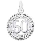 14K White Gold Number 50 Charm by Rembrandt Charms