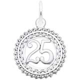 14K White Gold Number 25 Charm by Rembrandt Charms