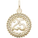 10K Gold Number 25 Charm by Rembrandt Charms