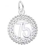 14K White Gold Number 75 Charm by Rembrandt Charms