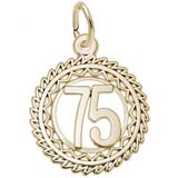14K Gold Number 75 Charm by Rembrandt Charms