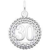 Sterling Silver Number 30 Charm by Rembrandt Charms