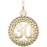10K Gold Number 30 Charm by Rembrandt Charms