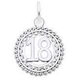 14K White Gold Number 18 Charm by Rembrandt Charms