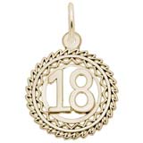 10K Gold Number 18 Charm by Rembrandt Charms