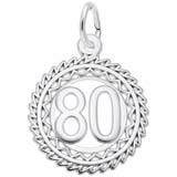 Sterling Silver Number 80 Charm by Rembrandt Charms