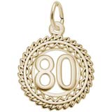 10K Gold Number 80 Charm by Rembrandt Charms