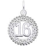 14K White Gold Number 16 Charm by Rembrandt Charms