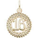 10K Gold Number 16 Charm by Rembrandt Charms