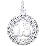 14K White Gold Number 13 Charm by Rembrandt Charms