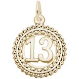 Gold Plate Number 13 Charm by Rembrandt Charms