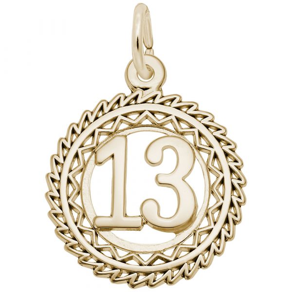 10K Gold Number 13 Charm by Rembrandt Charms