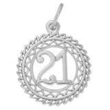 14K White Gold Number 21 Charm by Rembrandt Charms