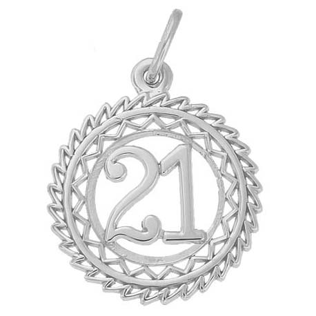 14K White Gold Number 21 Charm by Rembrandt Charms 14K White Gold Number 21 Charm by Rembrandt Charms