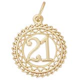 14K Gold Number 21 Charm by Rembrandt Charms