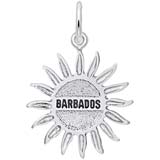 14K White Gold Barbados Sun Large Charm