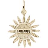 Gold Plate Barbados Sun Large Charm