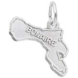 14K White Gold Bonaire Map Charm
