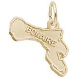 14K Gold Bonaire Map Charm