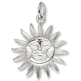 14K White Gold Dominica Sun Large Charm