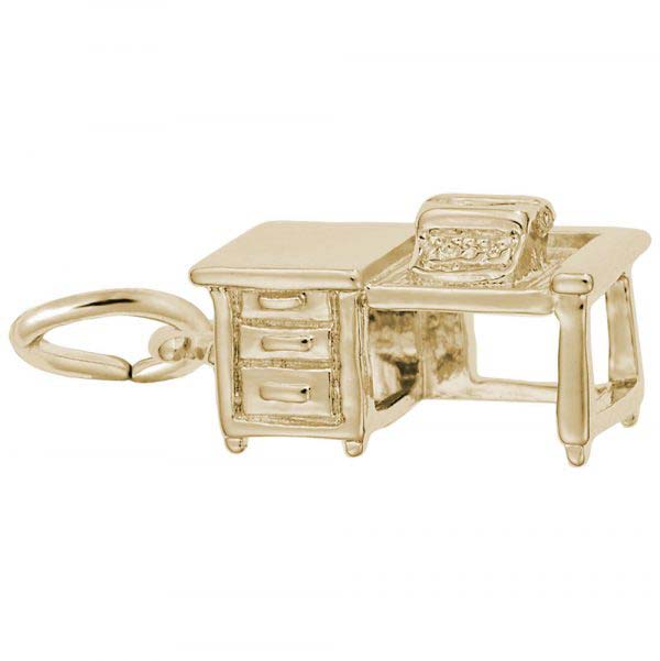 14K Gold Work Desk Charm by Rembrandt Charms 14K Gold Work Desk Charm by Rembrandt Charms