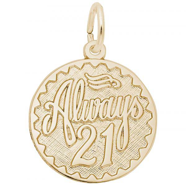 10k Gold Always Twenty One Disc Charm by Rembrandt Charms 10k Gold Always Twenty One Disc Charm by Rembrandt Charms
