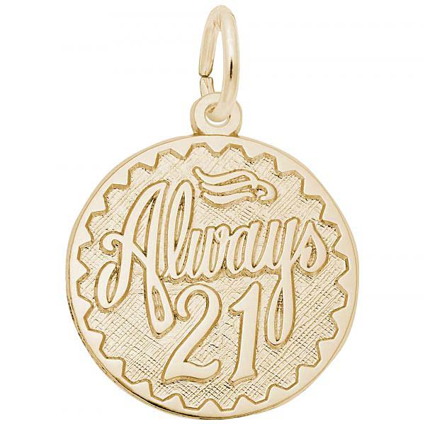 Gold Plated Always Twenty One Disc Charm by Rembrandt Charms