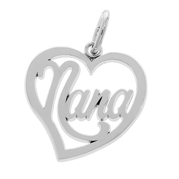 Sterling Silver Nana Heart Charm By Rembrandt Charms