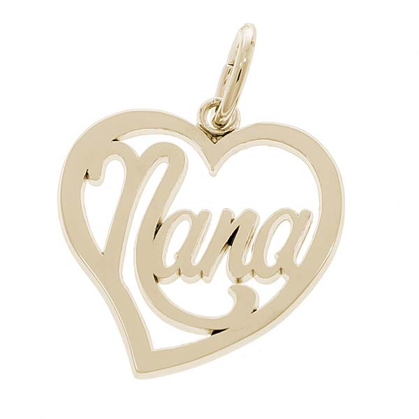 10K Gold Nana Heart Charm By Rembrandt Charms