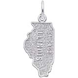 14K White Gold Illinois Charm by Rembrandt Charms