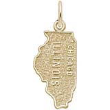 10K Gold Illinois Charm by Rembrandt Charms