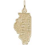 Gold Plated Illinois Charm by Rembrandt Charms