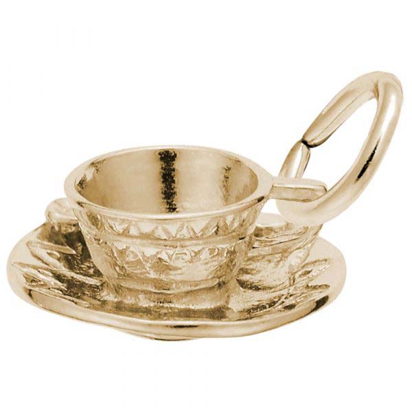 Rembrandt Cup and Saucer Charm, 14k Yellow Gold