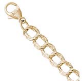 Charm Bracelet Large Double Curb Link 14k Gold 7"