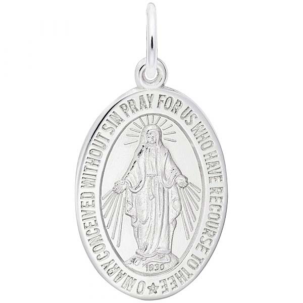 Sterling Silver Miraculous Medal Charm by Rembrandt Charms