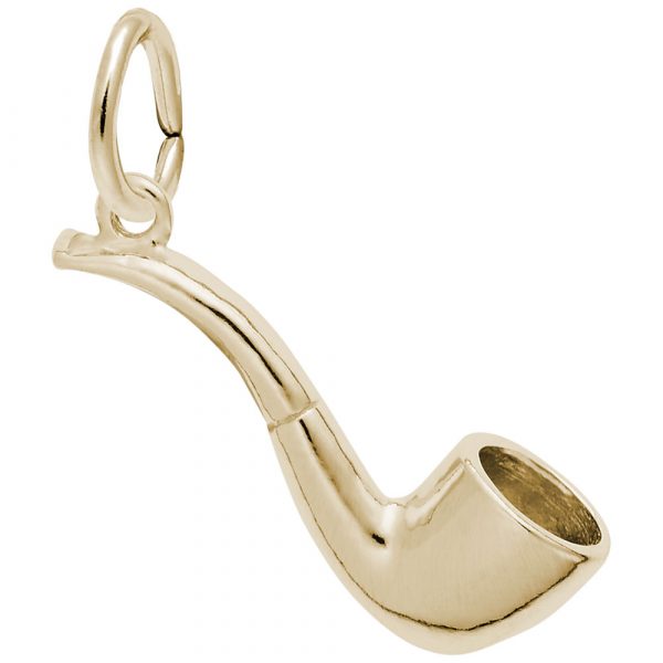 Rembrandt Pipe Charm, 14K Yellow Gold