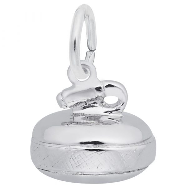 Rembrandt Curling Stone Charm, Sterling Silver