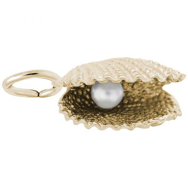 Rembrandt Oyster Charm, 14k Yellow Gold
